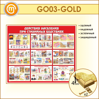 Стенд «Действия населения при стихийных бедствиях» (GO-03-GOLD)
