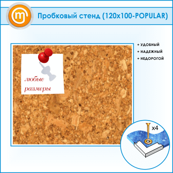 Пробковая доска, 120х100 см (IN-05)
