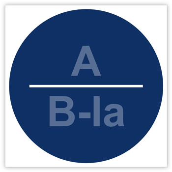 Знак «Категория помещения, класс зоны помещения», B05.6 (светоотражающий пластик, 150х150 мм)