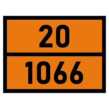 Табличка «Опасный груз 20-1066», Азот сжатый (светоотражающий металл, 400х300 мм)