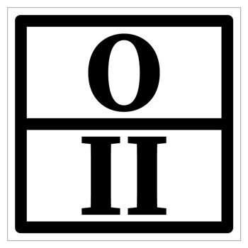 Знак отходов 2 класса опасности, II (светоотражающий металл с ламинированием, 300х300 мм)