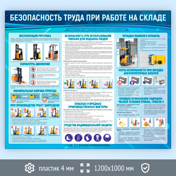 Стенд «Безопасность труда при работе на складе» (TM-44-ECONOMY2)