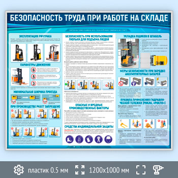 Стенд «Безопасность труда при работе на складе» (TM-44-SUPERSLIM)